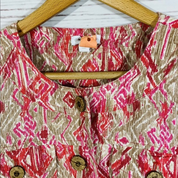 Charter Club Womens Sz M Mediu Jacket Coat Blazer Pink Floral Print Buttons - Picture 3 of 8